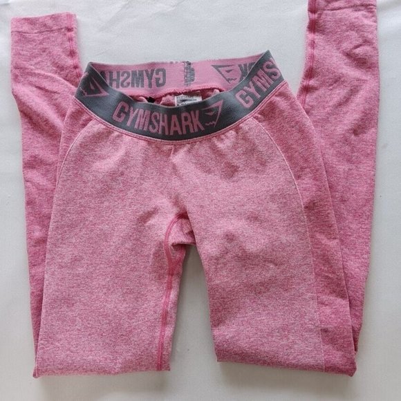 Gymshark Womens XS OG Flex Pink Marl Gray Band Leggings Pants Workout inseam27" - Picture 1 of 9